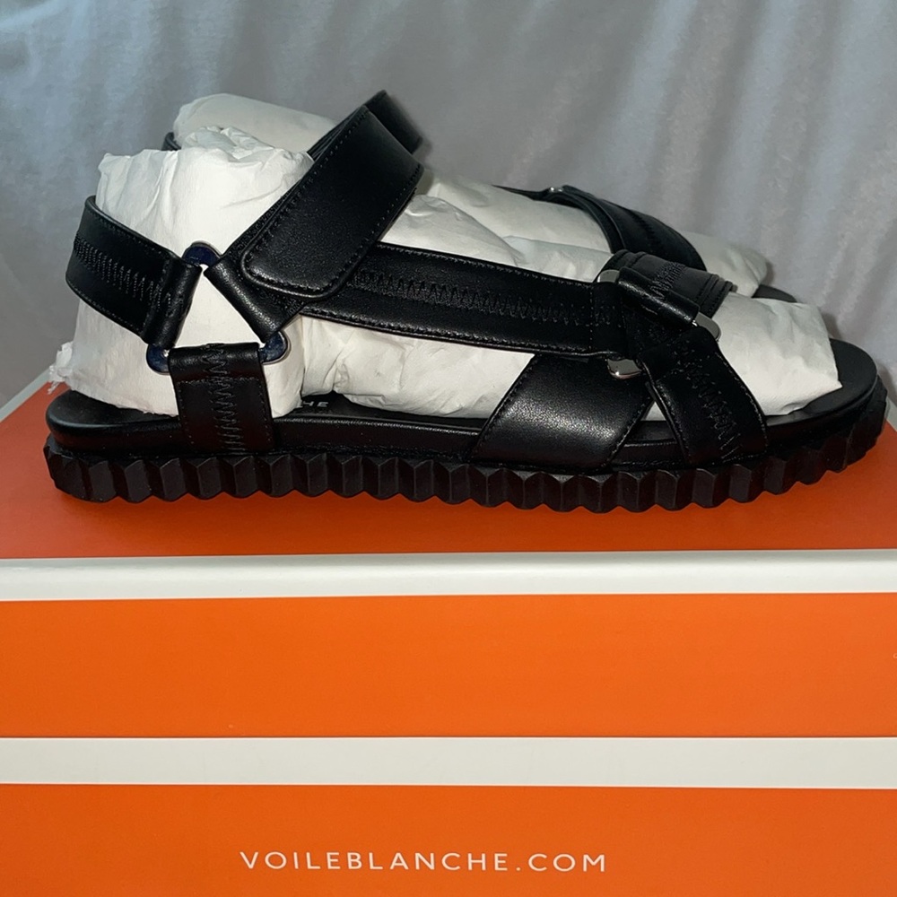 NWT VOILE BLANCHE FRANCIS ZIG Leather Sandals in Black - Picture 10 of 16
